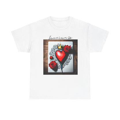 Romantic Heart Tee, Vintage Style T-Shirt, Perfect Gift for Lovers, Unisex Cotton Tee, Ideal for Valentine's Day, Casual Wear