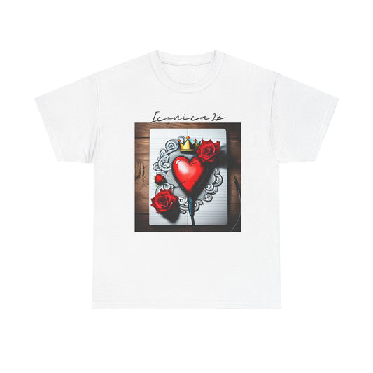 Romantic Heart Tee, Vintage Style T-Shirt, Perfect Gift for Lovers, Unisex Cotton Tee, Ideal for Valentine's Day, Casual Wear