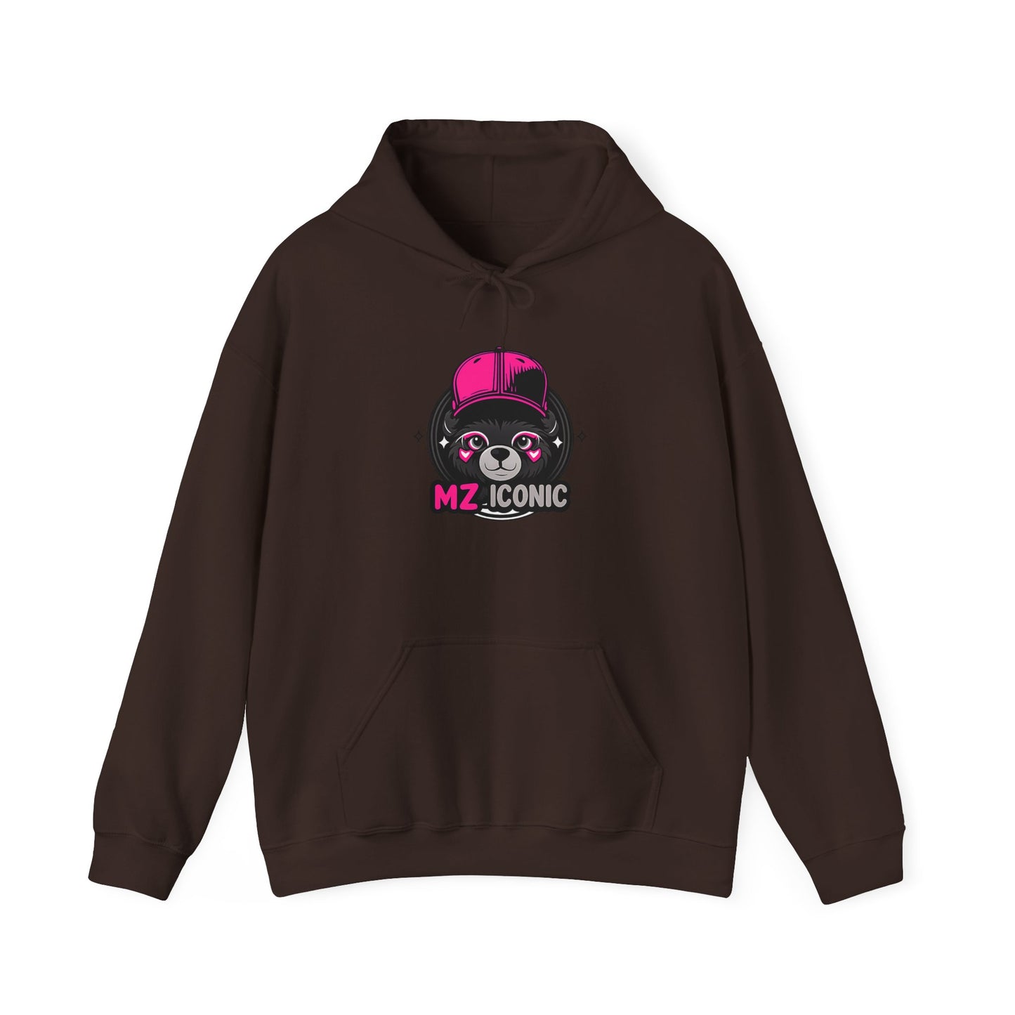 Cute Bear 'MZ Iconic' Hoodie — Back 'Is U Cool?!!' Graphic Pullover