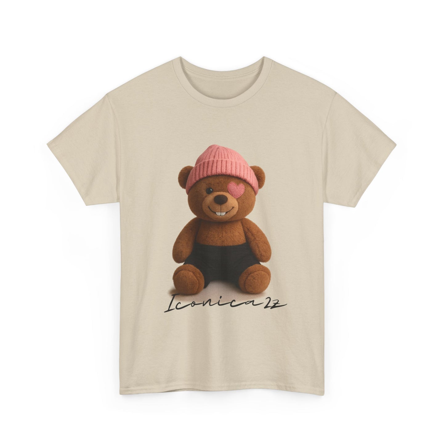 Trendy Graphic Tee: Cute Bear & Bold Text Design