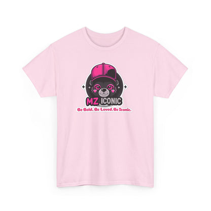 Graphic Tee — "MZ ICONIC" Cute Bear Logo Shirt (Be Bold. Be Loved. Be Iconic.)