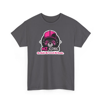 Graphic Tee — "MZ ICONIC" Cute Bear Logo Shirt (Be Bold. Be Loved. Be Iconic.)