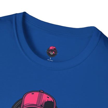 Cute Bear Face T-Shirt — Pink Cap Graphic Tee