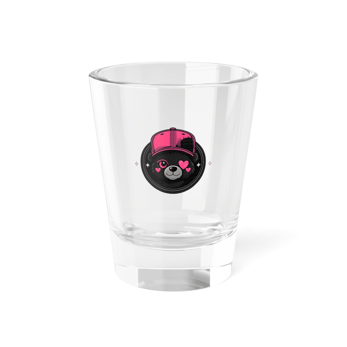 Shot Glass — Cute Pink Bear Face 1.5oz Party Shot Glass