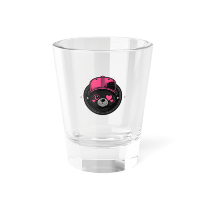Shot Glass — Cute Pink Bear Face 1.5oz Party Shot Glass