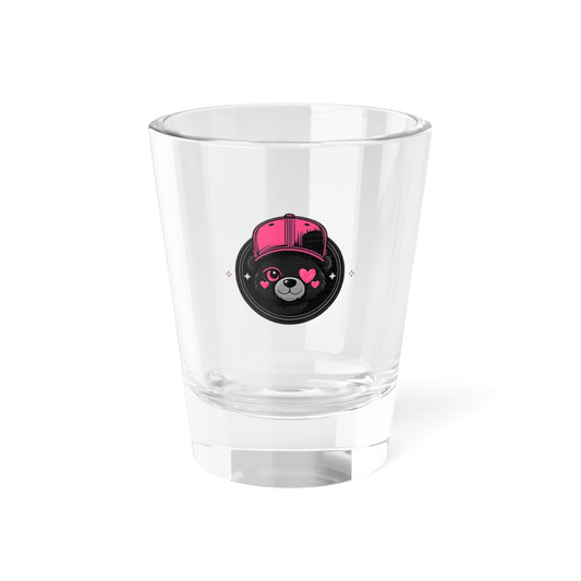 Shot Glass — Cute Pink Bear Face 1.5oz Party Shot Glass