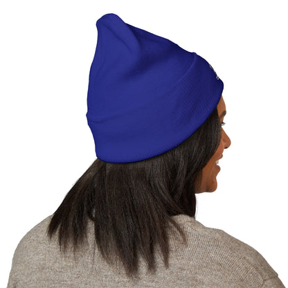 Skull & Roses Embroidered Beanie — Classic Cuffed Winter Hat