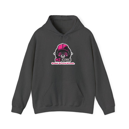 MZ Iconic Pink Skull Hoodie — "Be Bold. Be Loved. Be Iconic." Graphic Pullover