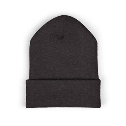 Skull & Roses Embroidered Beanie — Classic Cuffed Winter Hat