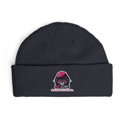 Skull DJ Cuff Beanie — Embroidered Music Skull Knit Hat