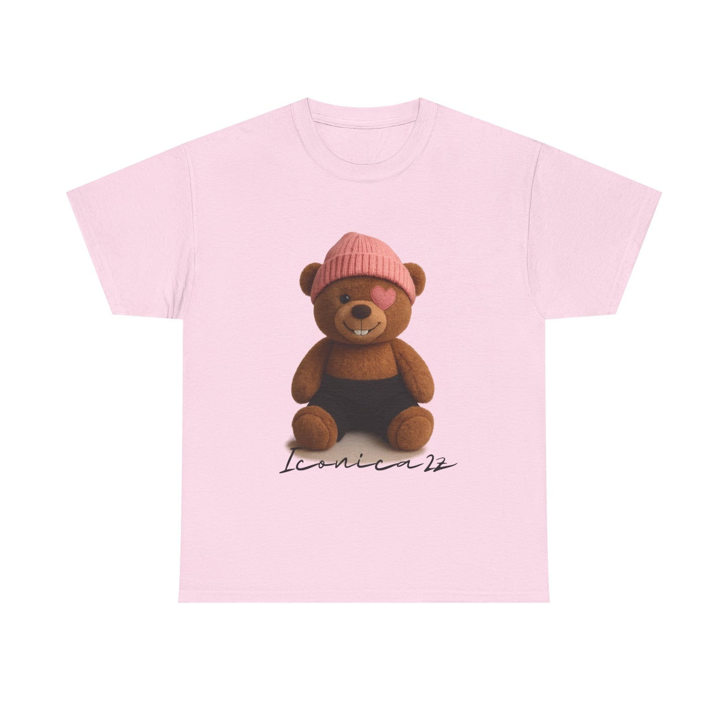 Trendy Graphic Tee: Cute Bear & Bold Text Design