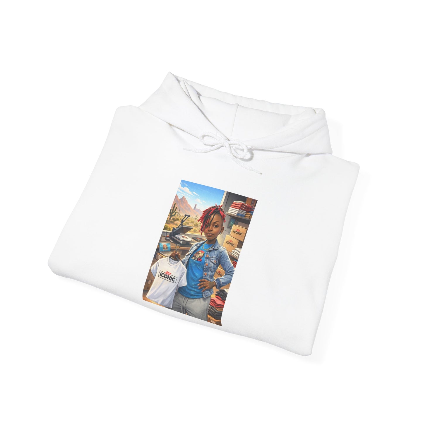 Cozy Street Art Hoodie – Vibrant Urban Portrait Graphic