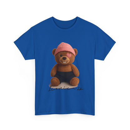 Trendy Graphic Tee: Cute Bear & Bold Text Design