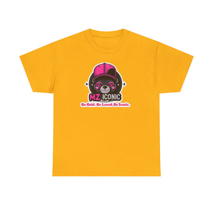 Graphic Tee — "MZ ICONIC" Cute Bear Logo Shirt (Be Bold. Be Loved. Be Iconic.)
