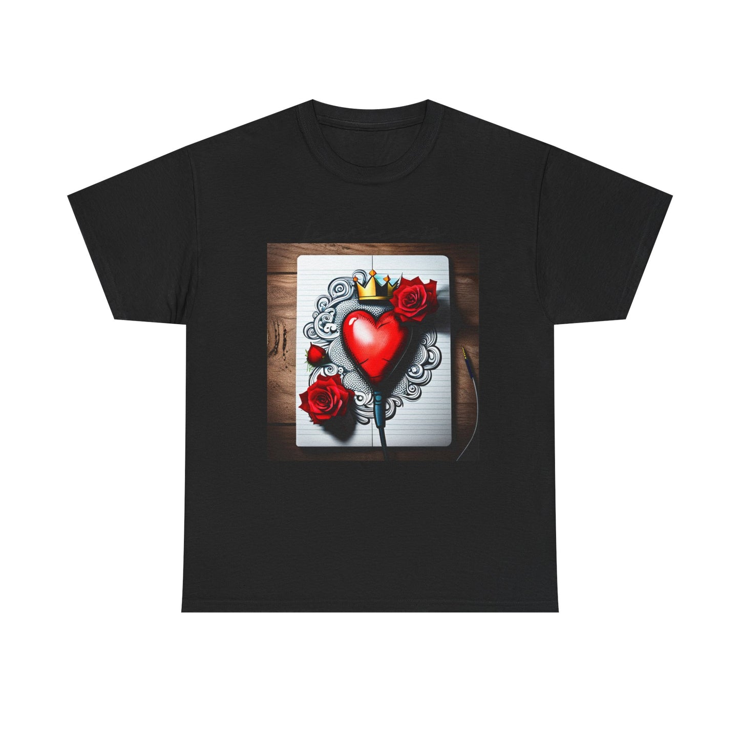 Romantic Heart Tee, Vintage Style T-Shirt, Perfect Gift for Lovers, Unisex Cotton Tee, Ideal for Valentine's Day, Casual Wear