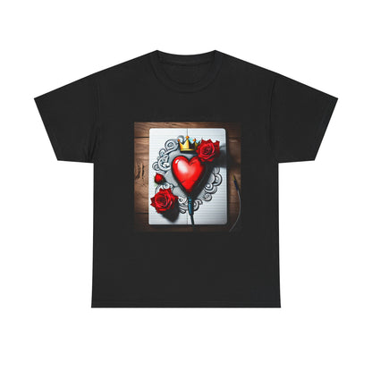 Romantic Heart Tee, Vintage Style T-Shirt, Perfect Gift for Lovers, Unisex Cotton Tee, Ideal for Valentine's Day, Casual Wear