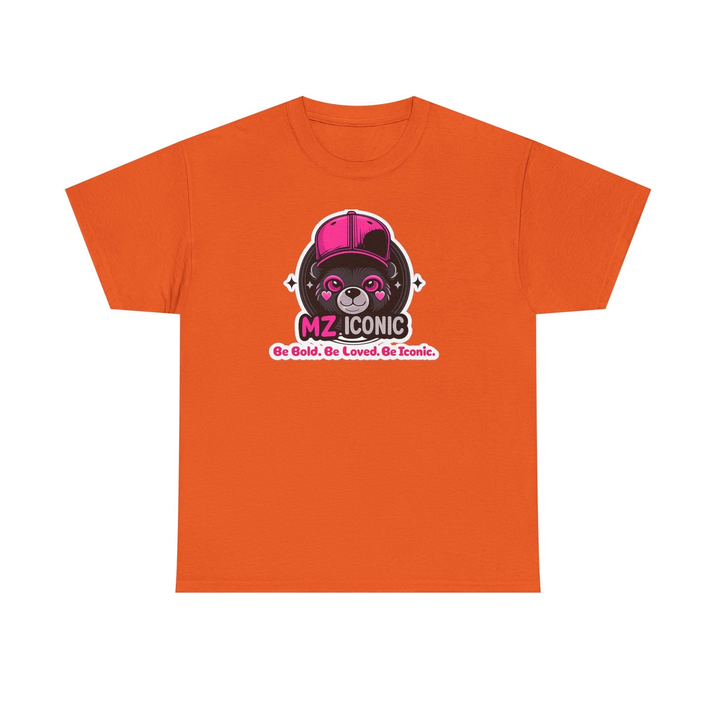 Graphic Tee — "MZ ICONIC" Cute Bear Logo Shirt (Be Bold. Be Loved. Be Iconic.)