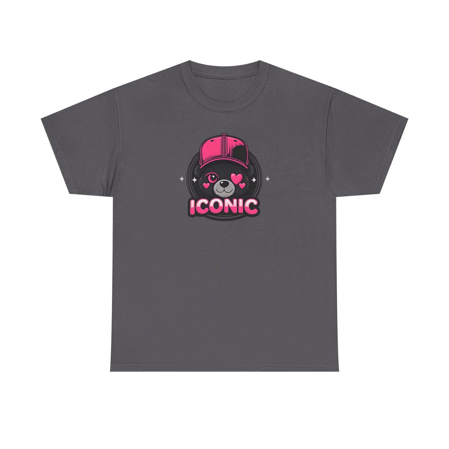 Iconic Bear Graphic Tee — Cute Pink Bear Cap T‑Shirt