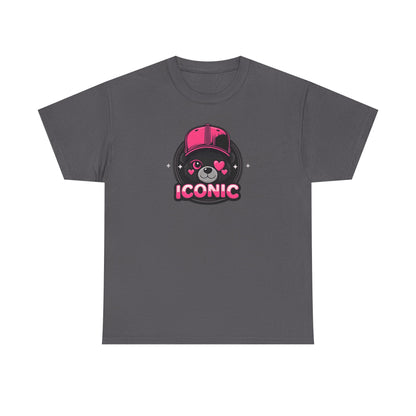 Iconic Bear Graphic Tee — Cute Pink Bear Cap T‑Shirt