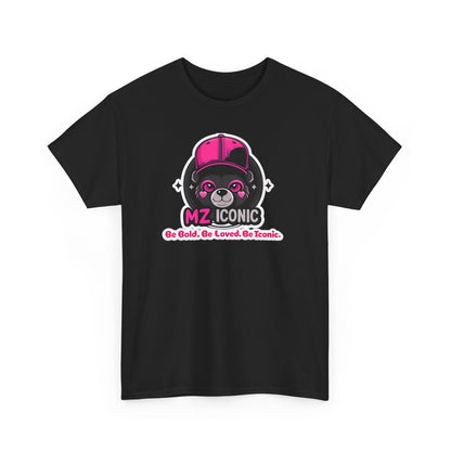 Graphic Tee — "MZ ICONIC" Cute Bear Logo Shirt (Be Bold. Be Loved. Be Iconic.)