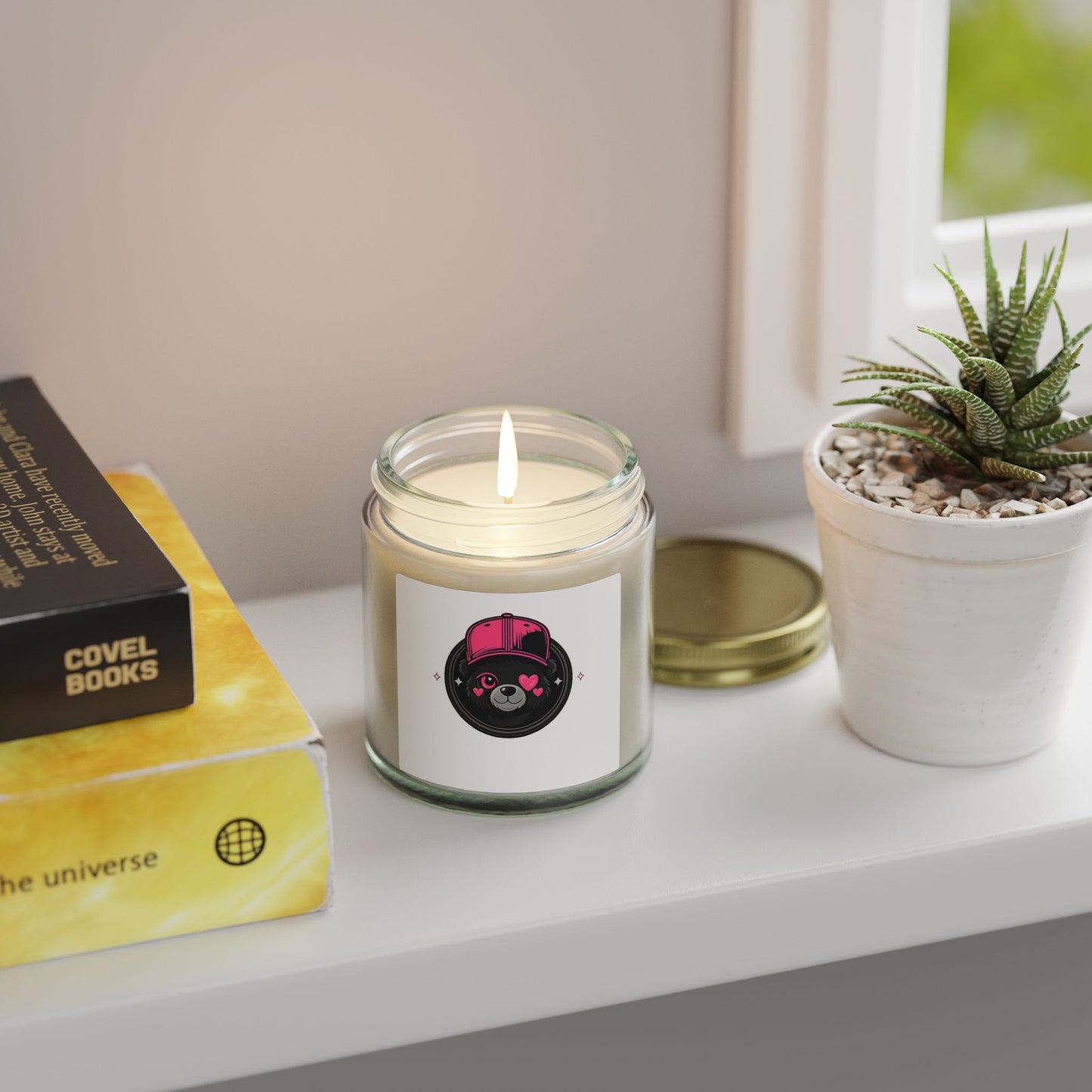 Coconut Apricot Scented Candle — Cute Bear Logo Jar (4oz & 9oz)