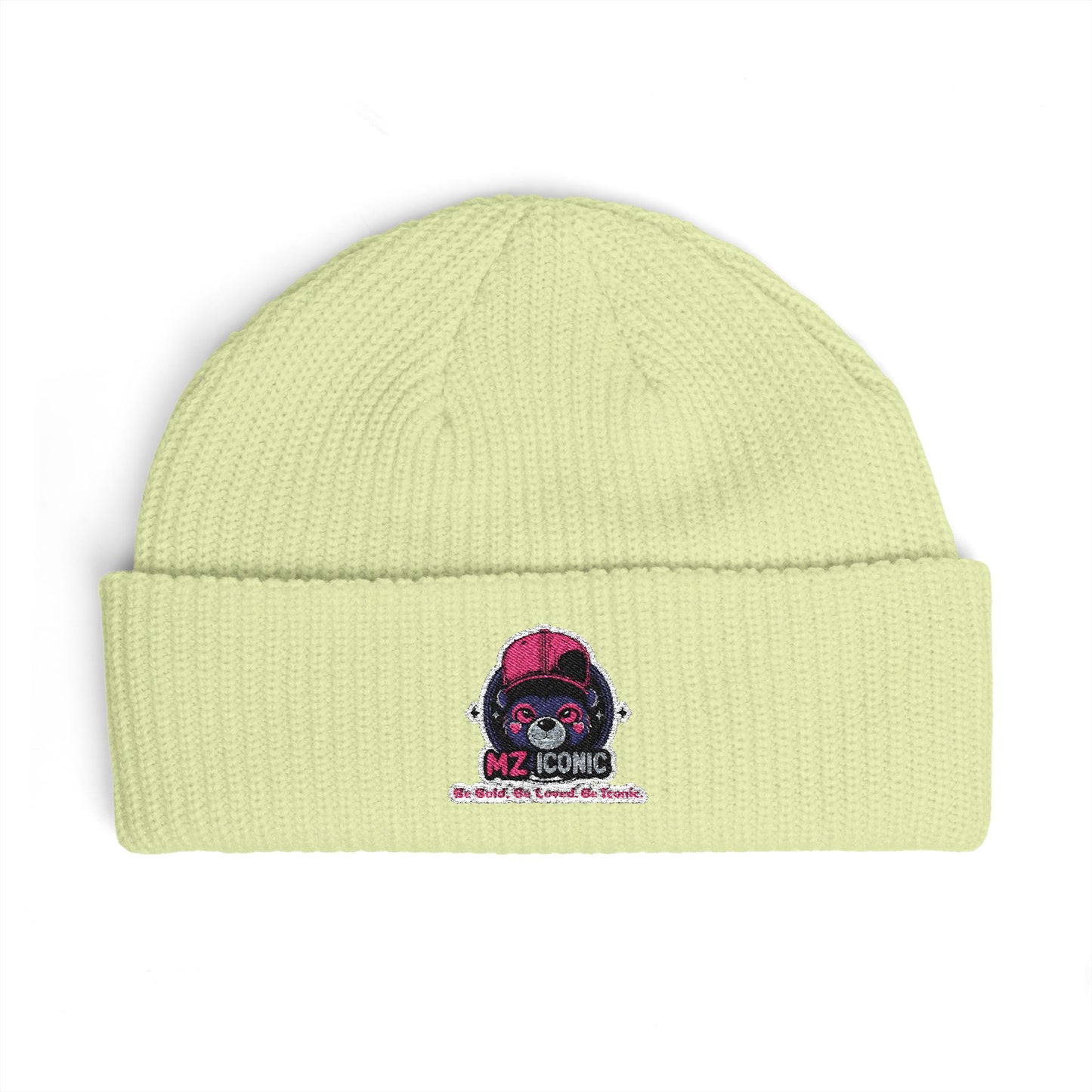 Skull DJ Cuff Beanie — Embroidered Music Skull Knit Hat