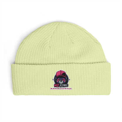 Skull DJ Cuff Beanie — Embroidered Music Skull Knit Hat