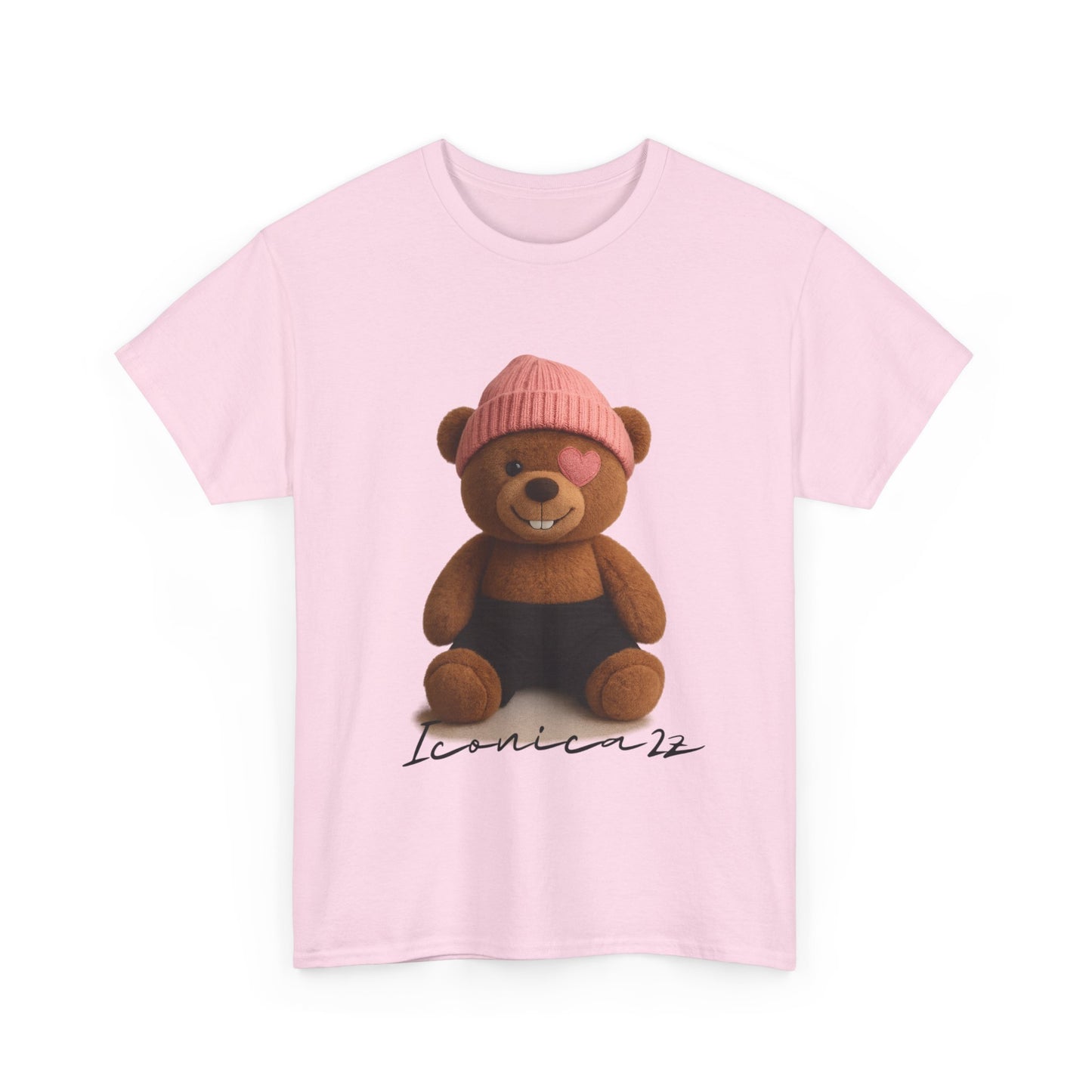 Trendy Graphic Tee: Cute Bear & Bold Text Design