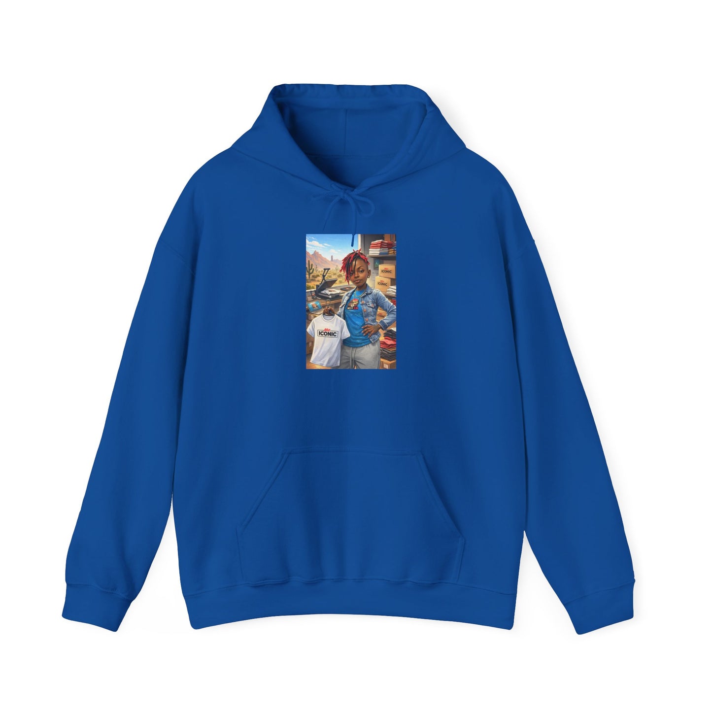 Cozy Street Art Hoodie – Vibrant Urban Portrait Graphic