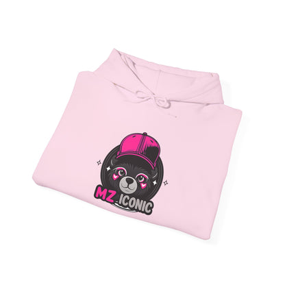Cute Bear 'MZ Iconic' Hoodie — Back 'Is U Cool?!!' Graphic Pullover