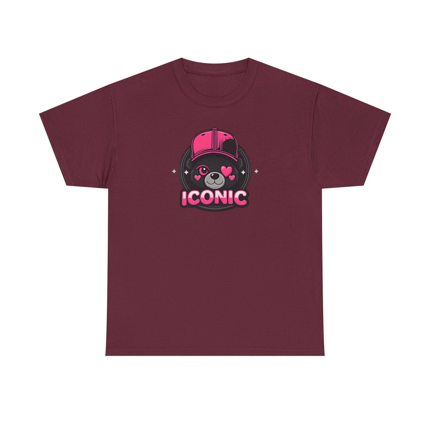 Iconic Bear Graphic Tee — Cute Pink Bear Cap T‑Shirt