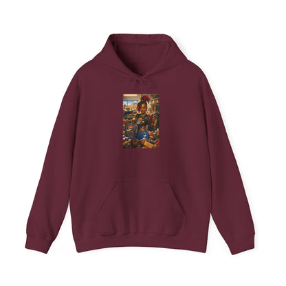 Cozy Retro Arcade Hoodie — Vintage Gaming Graphic Sweatshirt