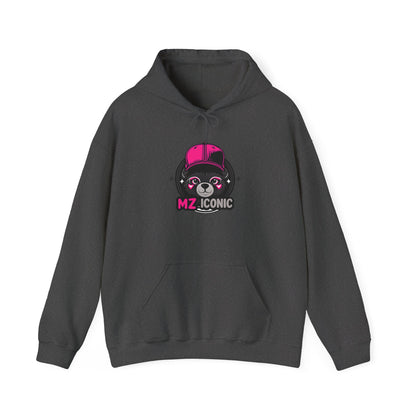 Cute Bear 'MZ Iconic' Hoodie — Back 'Is U Cool?!!' Graphic Pullover