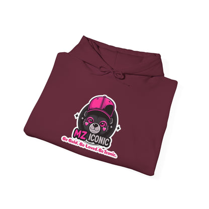 MZ Iconic Pink Skull Hoodie — "Be Bold. Be Loved. Be Iconic." Graphic Pullover