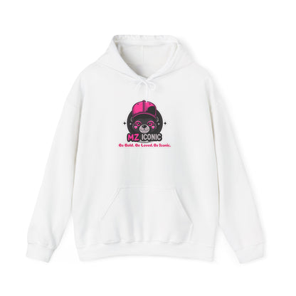 MZ Iconic Pink Skull Hoodie — "Be Bold. Be Loved. Be Iconic." Graphic Pullover