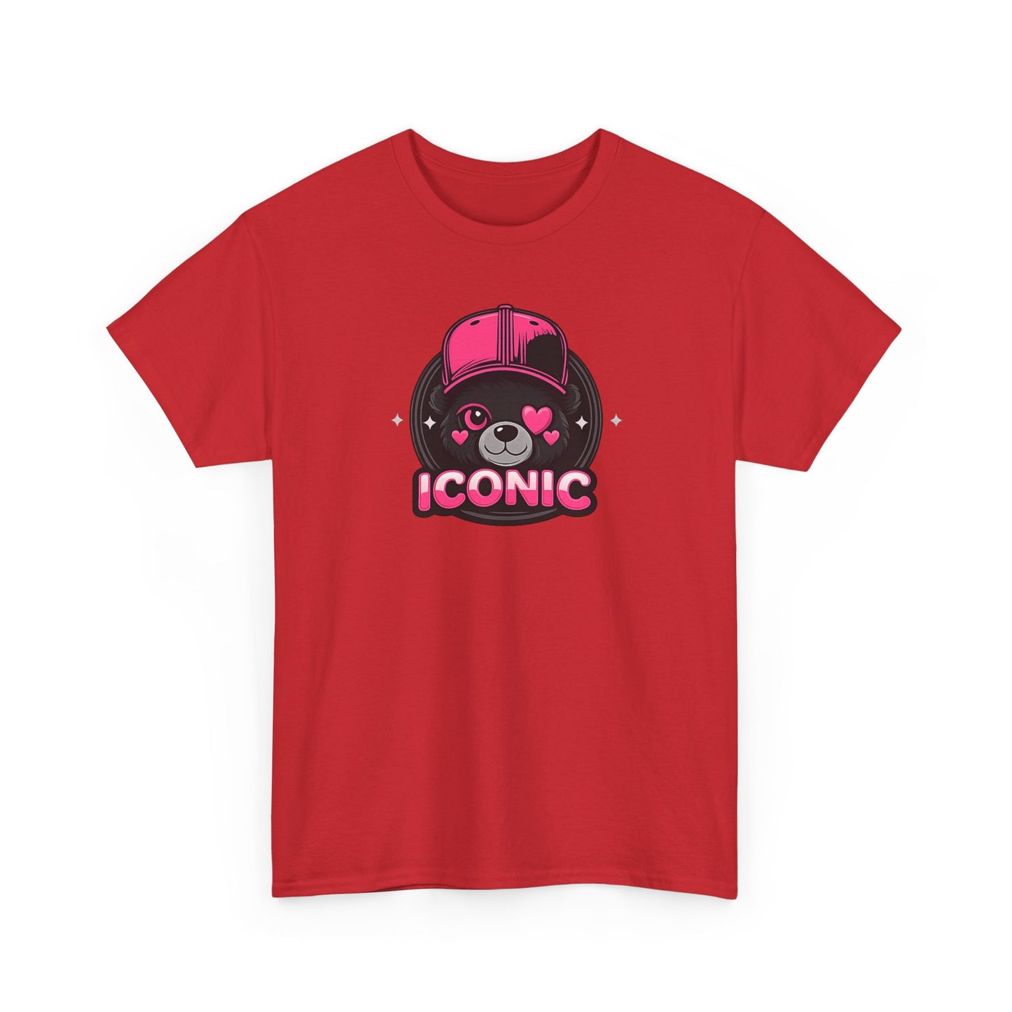 Iconic Bear Graphic Tee — Cute Pink Bear Cap T‑Shirt