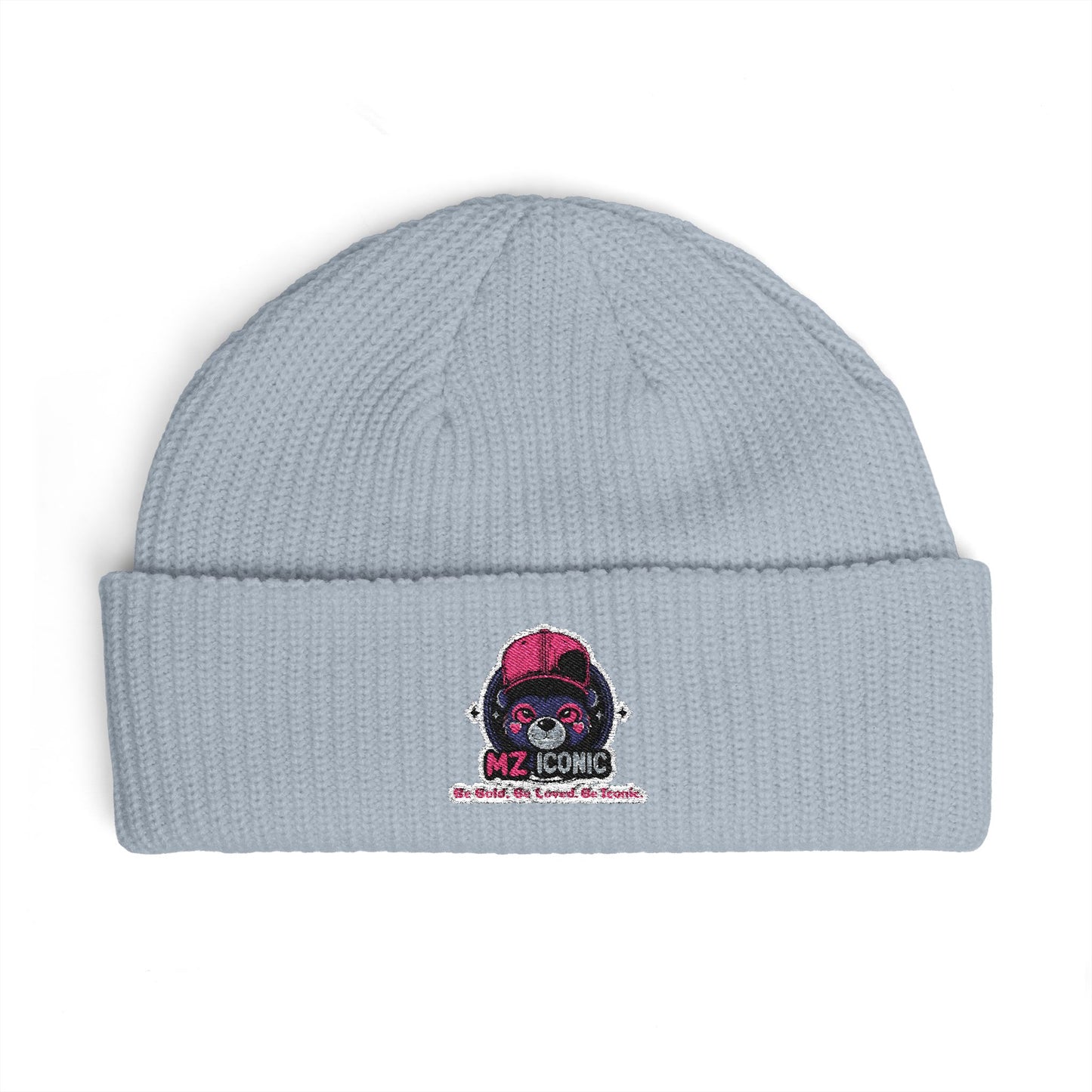 Skull DJ Cuff Beanie — Embroidered Music Skull Knit Hat