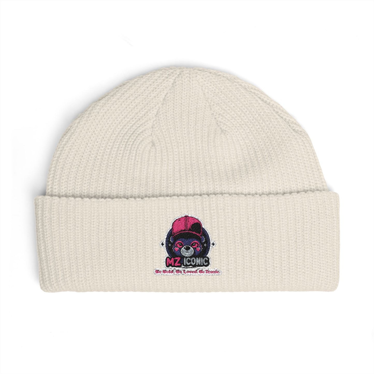 Skull DJ Cuff Beanie — Embroidered Music Skull Knit Hat