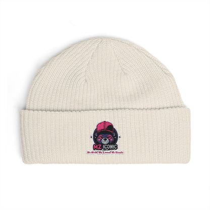 Skull DJ Cuff Beanie — Embroidered Music Skull Knit Hat