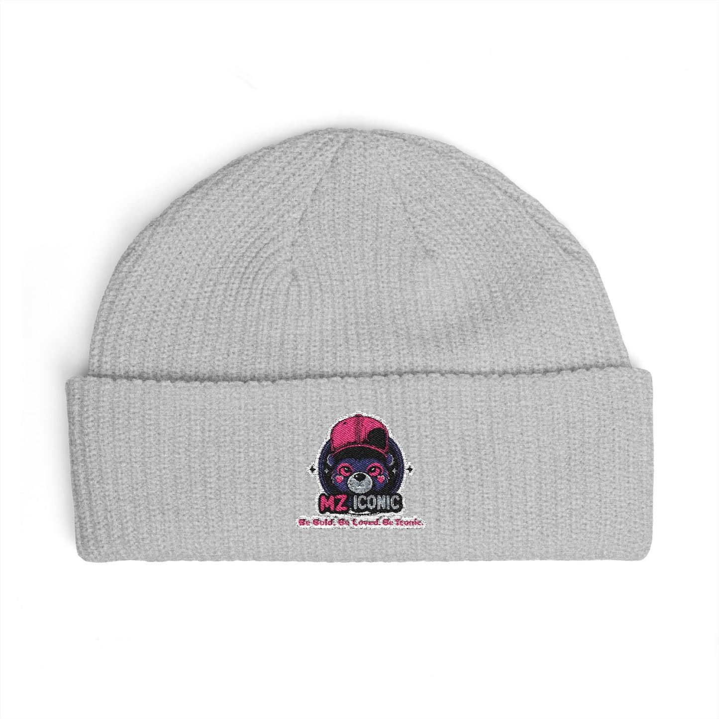 Skull DJ Cuff Beanie — Embroidered Music Skull Knit Hat