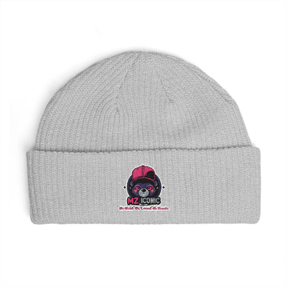 Skull DJ Cuff Beanie — Embroidered Music Skull Knit Hat