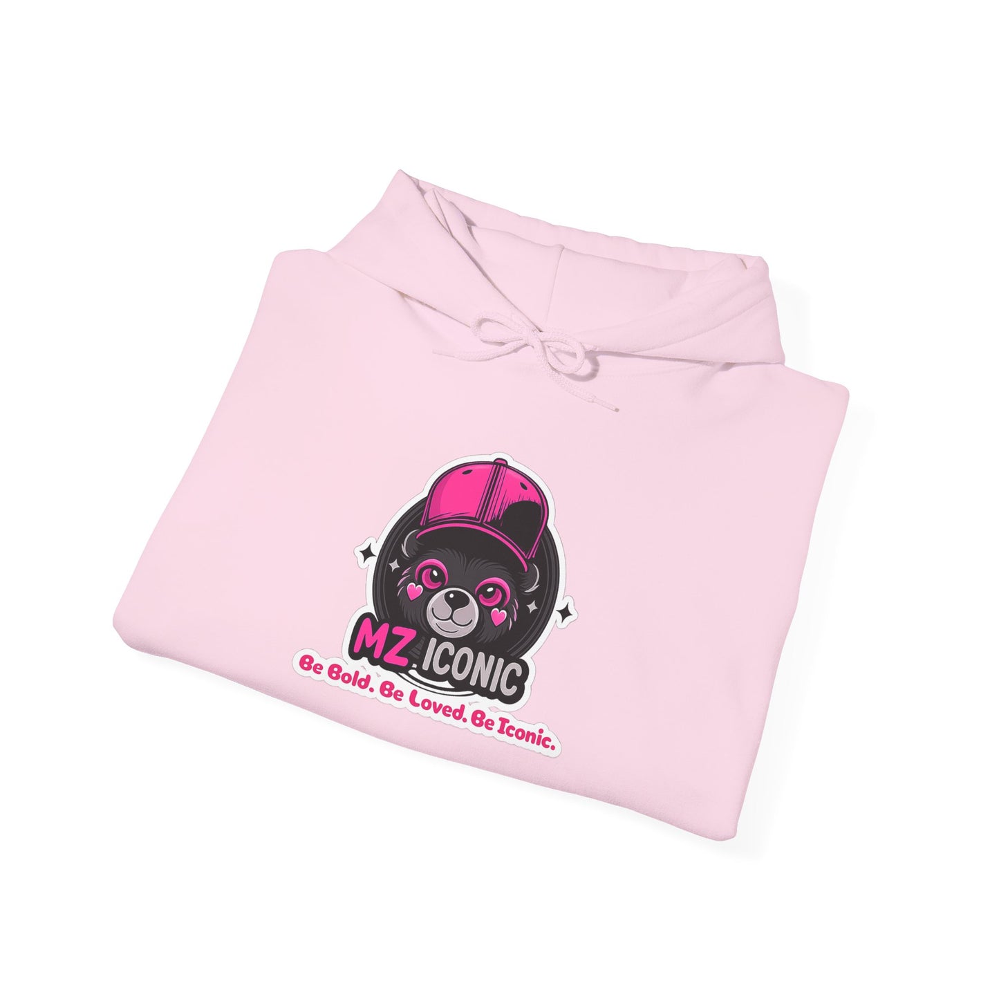 MZ Iconic Pink Skull Hoodie — "Be Bold. Be Loved. Be Iconic." Graphic Pullover