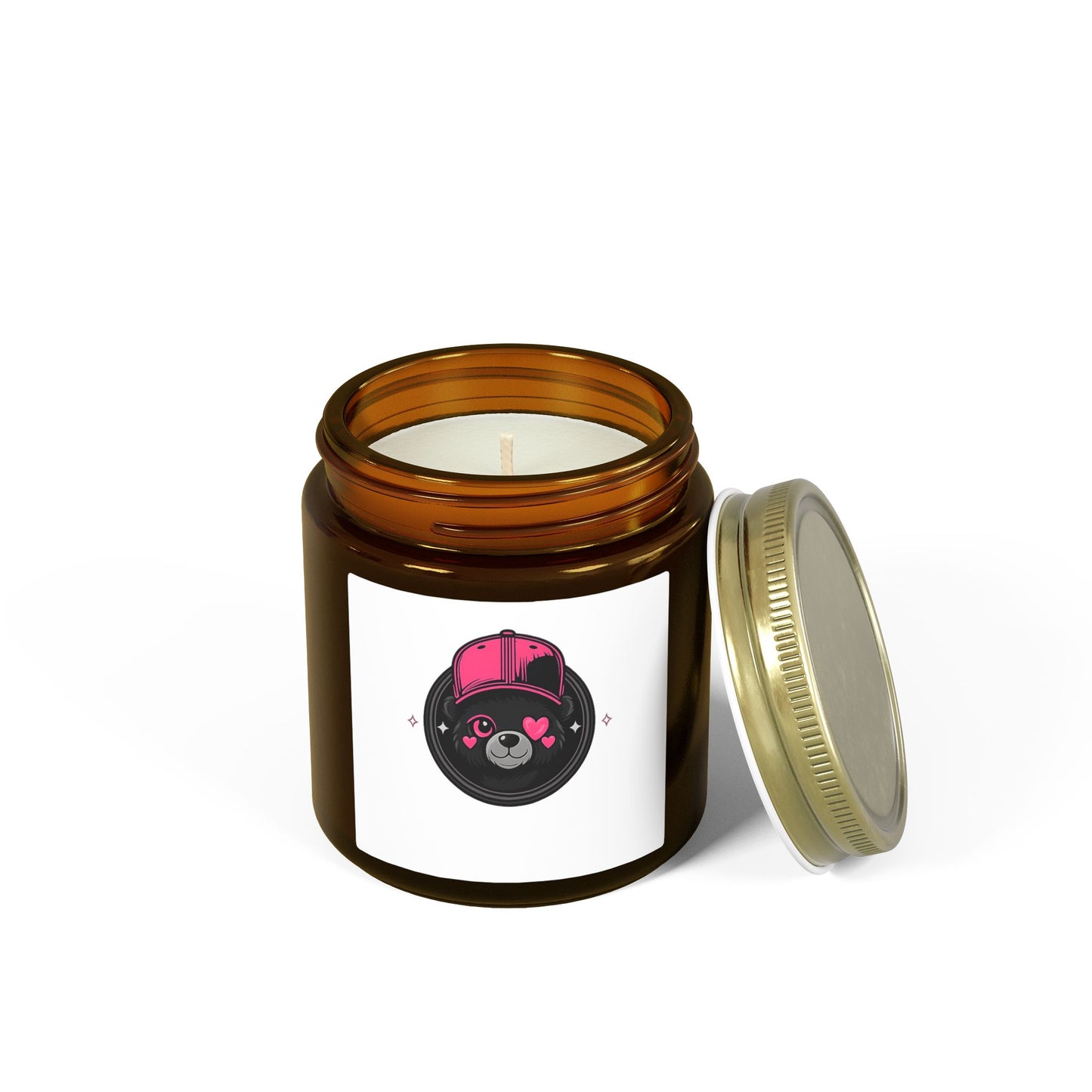 Coconut Apricot Scented Candle — Cute Bear Logo Jar (4oz & 9oz)