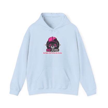MZ Iconic Pink Skull Hoodie — "Be Bold. Be Loved. Be Iconic." Graphic Pullover