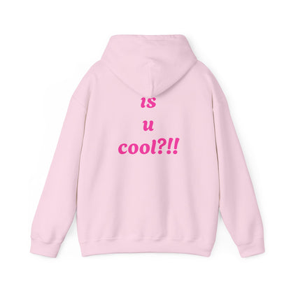 Cute Bear 'MZ Iconic' Hoodie — Back 'Is U Cool?!!' Graphic Pullover