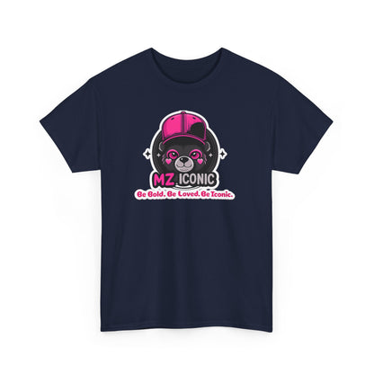 Graphic Tee — "MZ ICONIC" Cute Bear Logo Shirt (Be Bold. Be Loved. Be Iconic.)