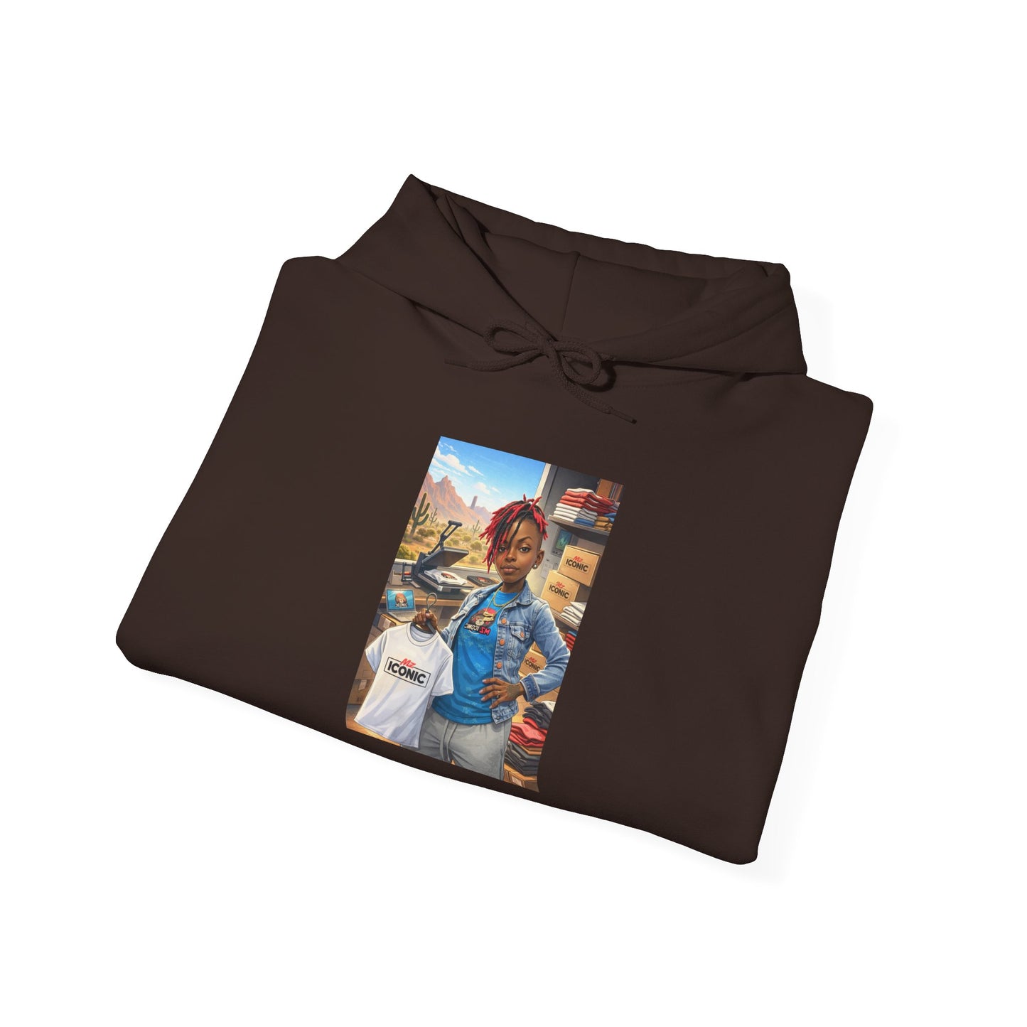 Cozy Street Art Hoodie – Vibrant Urban Portrait Graphic