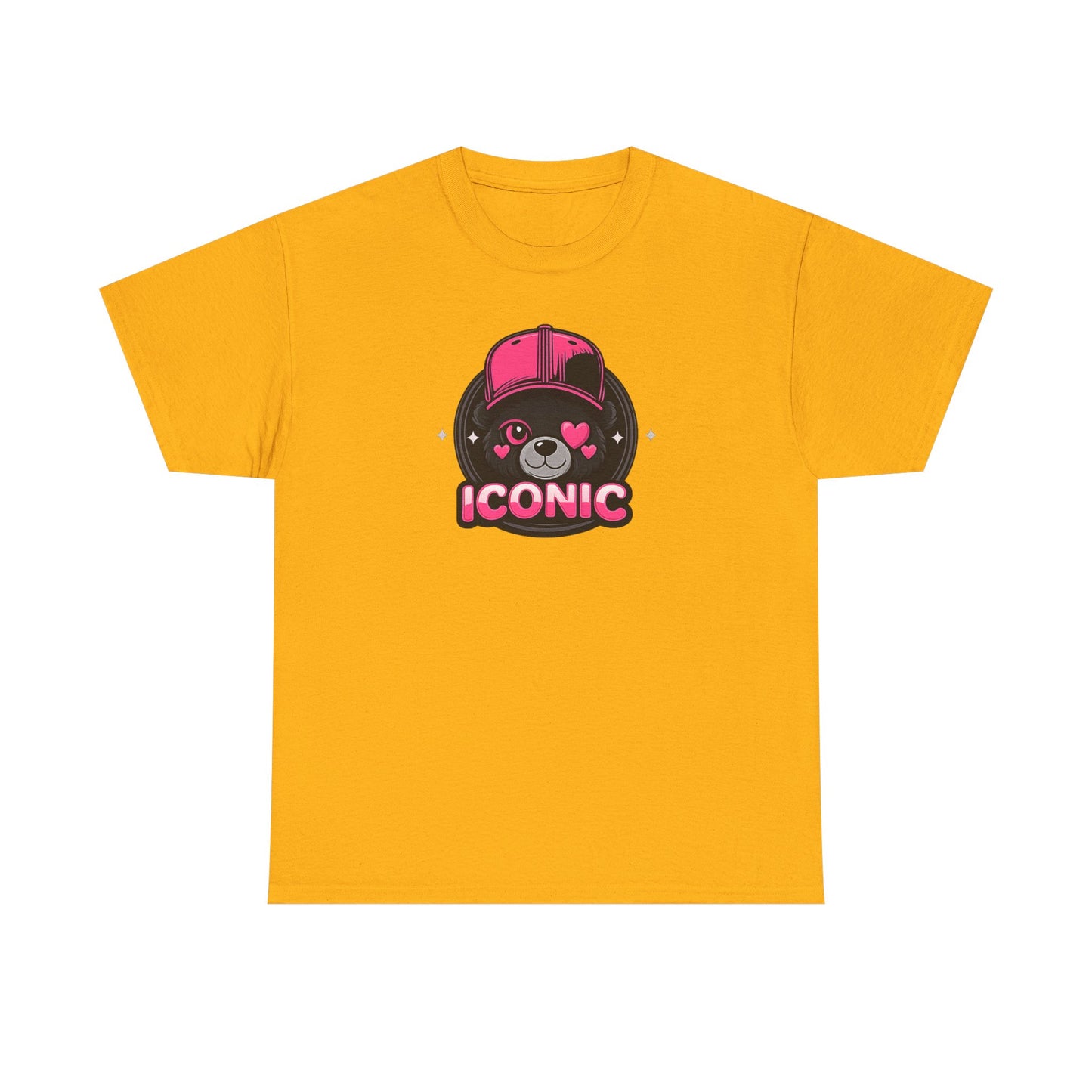 Iconic Bear Graphic Tee — Cute Pink Bear Cap T‑Shirt