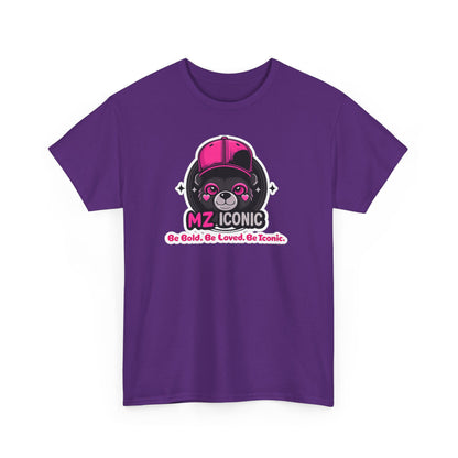 Graphic Tee — "MZ ICONIC" Cute Bear Logo Shirt (Be Bold. Be Loved. Be Iconic.)