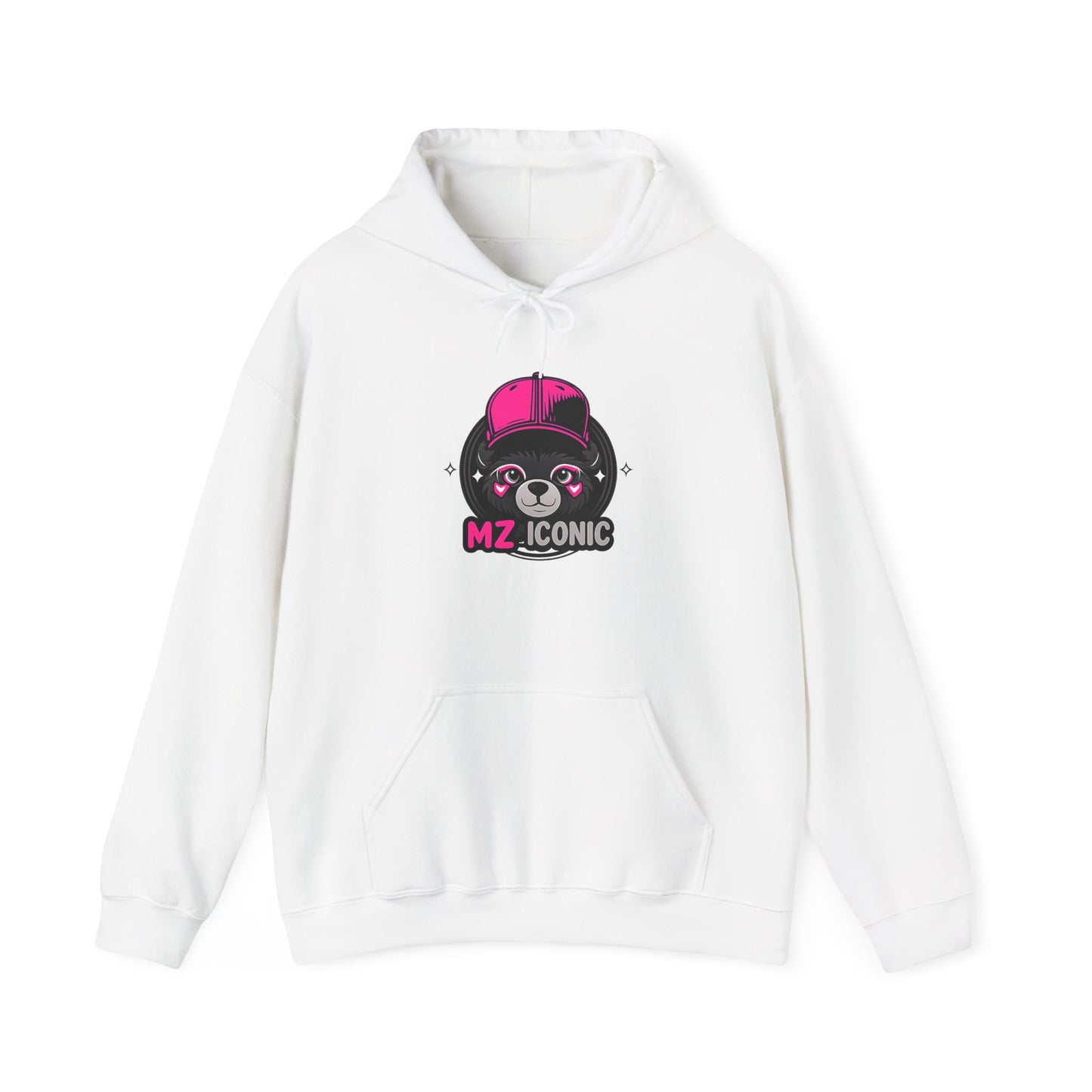 Cute Bear 'MZ Iconic' Hoodie — Back 'Is U Cool?!!' Graphic Pullover